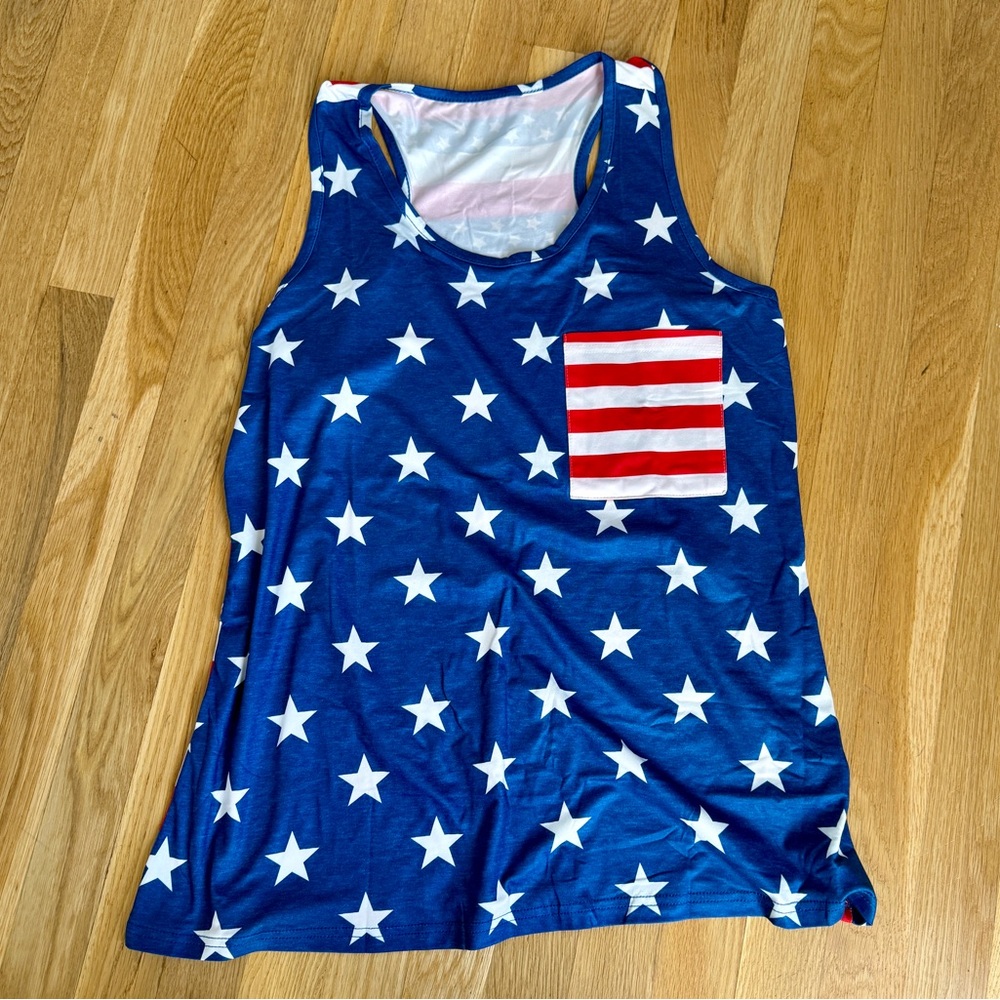 American Flag Patriotic Memorial Day 4th of July Tank Top